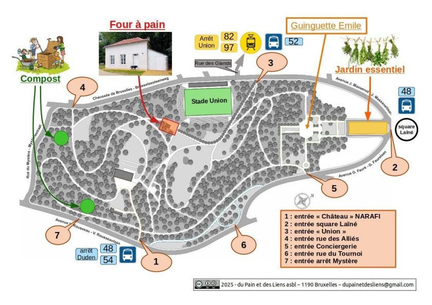 plan du parc Duden avec repères